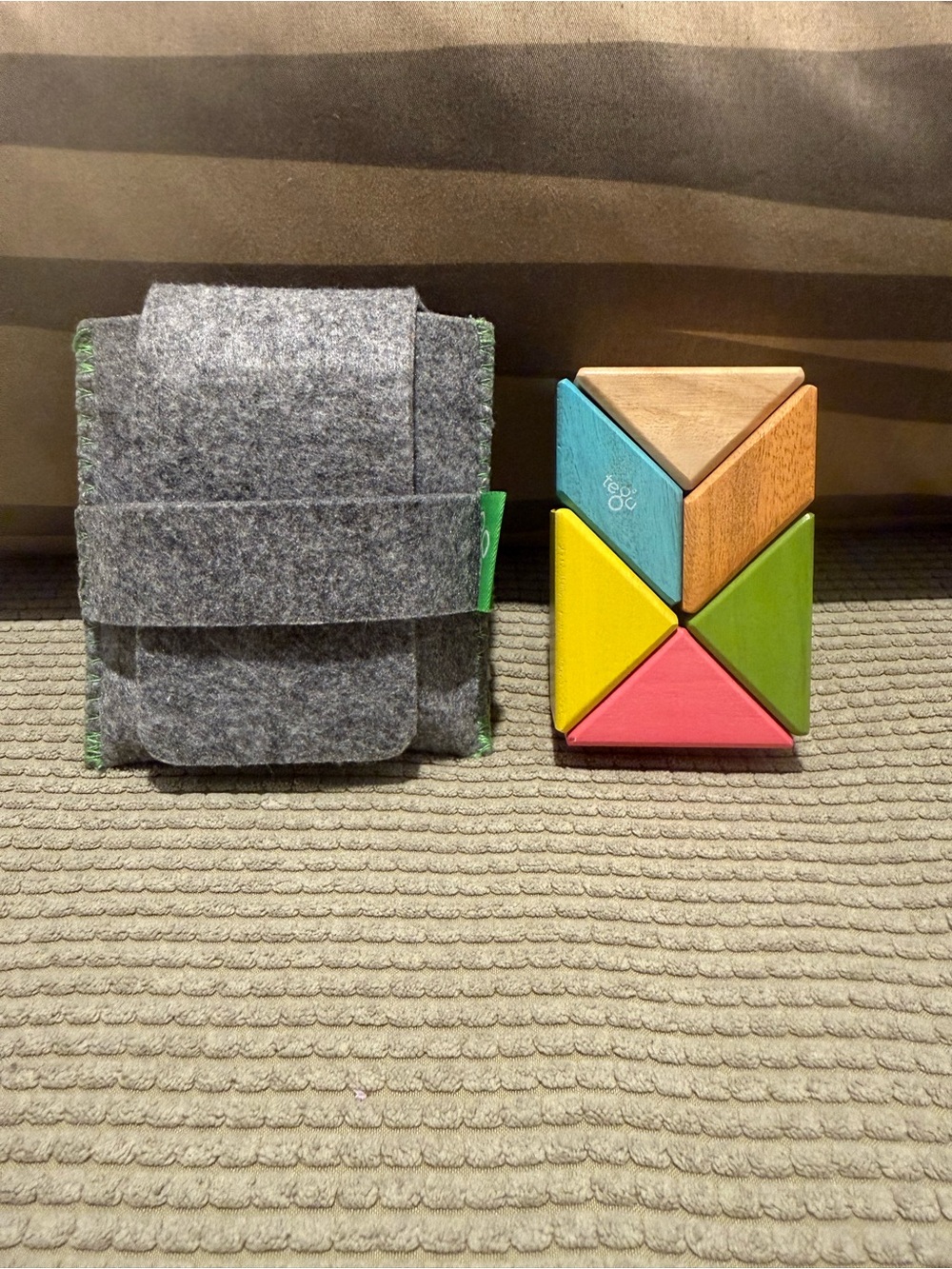 Tegu 6-piece Pocket Pouch Magnetic Prism Wooden Block Set